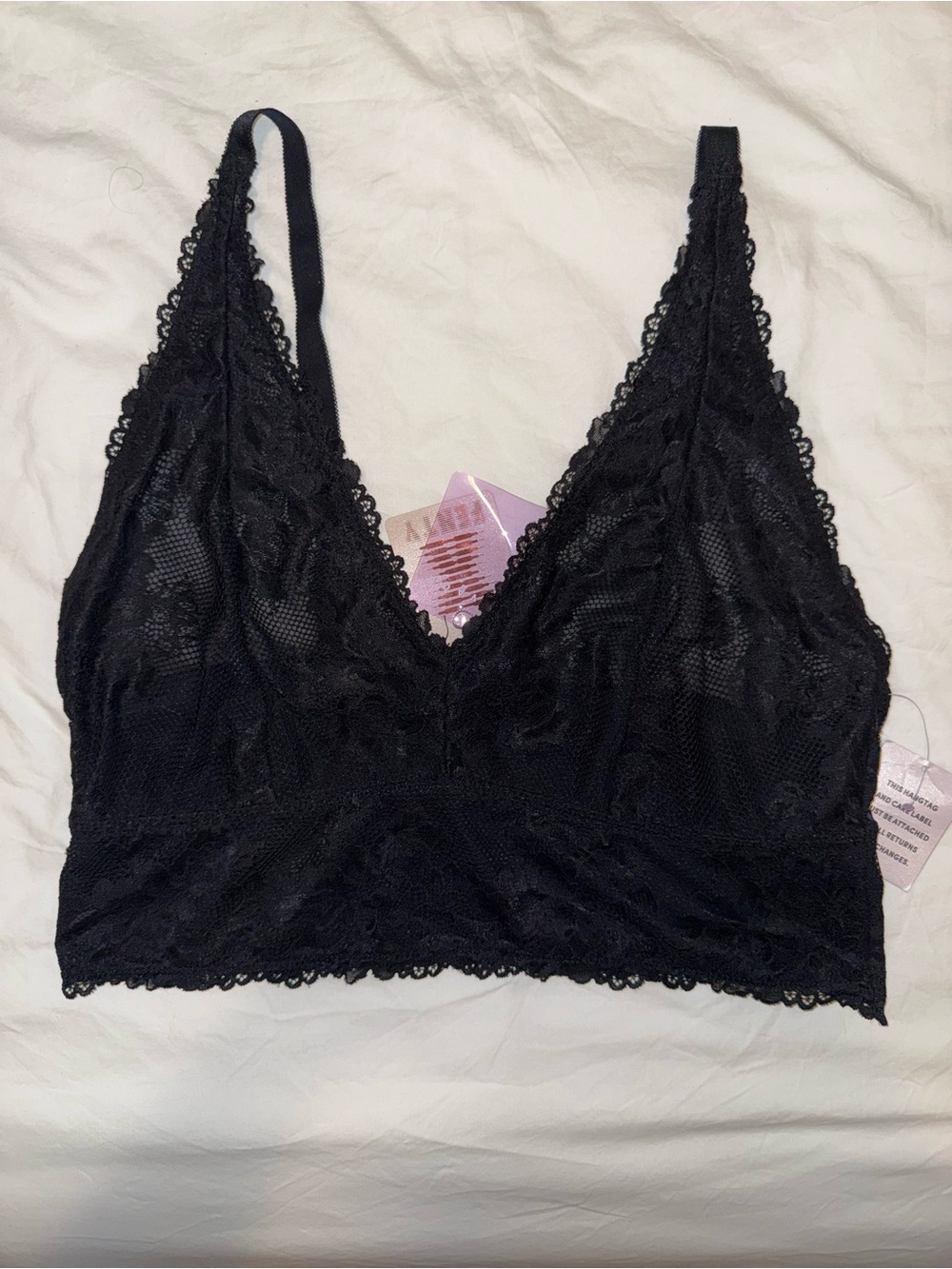 Savage X Fenty Black Wireless Lace Longline Bralette Plus Size 3X